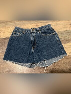 Dark Blue Denim Cutoff Shorts